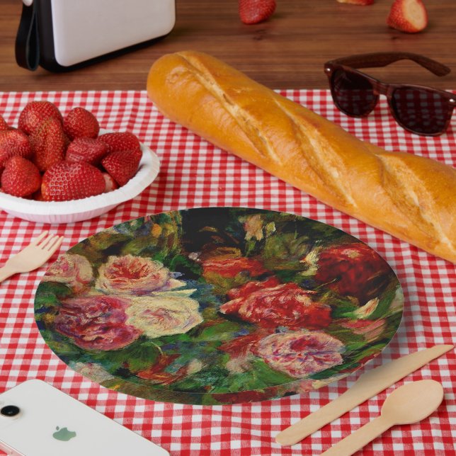 Renoir - Roses, Paper Plate (Picnic)