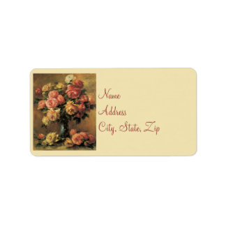 Renoir Roses Wedding Address Labels