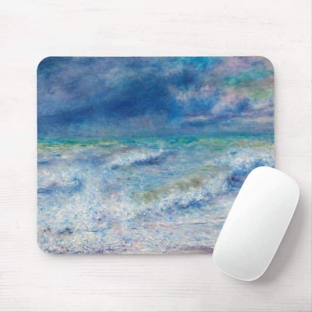 Renoir Seascape. Blue sea / nautical impressionism Mouse Pad (With Mouse)
