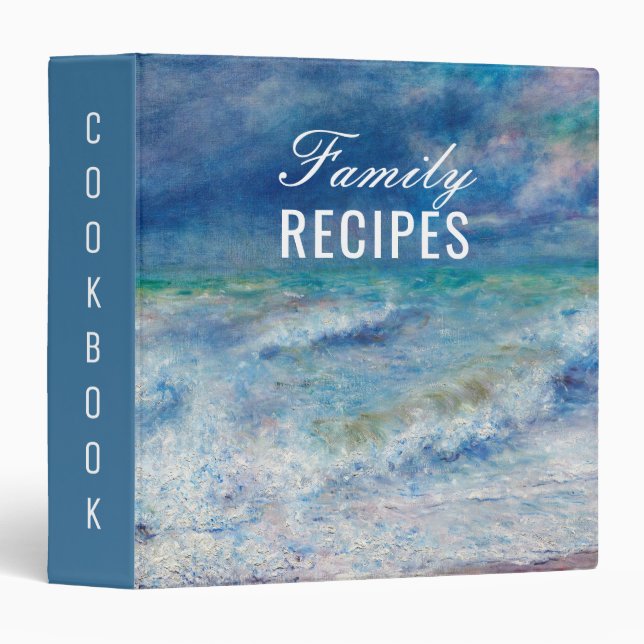Renoir Seascape. Nautical impressionism cookbook Binder (Front/Spine)