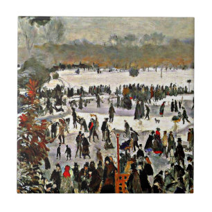 Renoir - Skaters in the Bois de Boulogne-1868 Tile