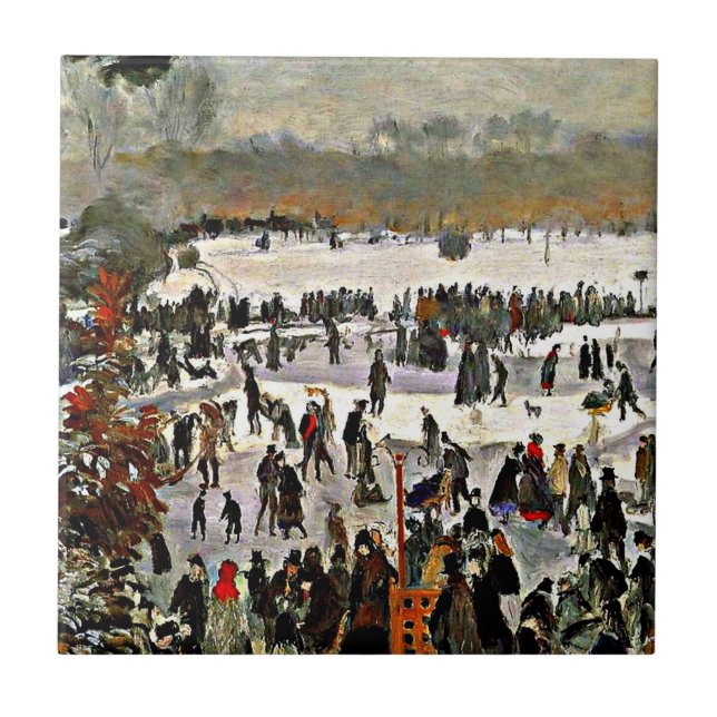 Renoir - Skaters in the Bois de Boulogne-1868 Tile (Front)