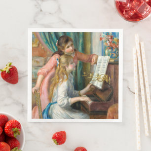Renoir Two Girls at the Piano Print Music Fine Art Napkin