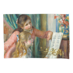 Renoir Two Girls at the Piano Print Music Fine Art Pillowcase