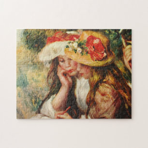 Renoir Two Girls Reading in the Garden Tile Jigsaw Puzzle