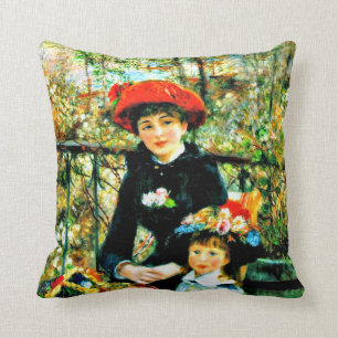 Renoir - Two Sisters on the Terrace Throw Pillow