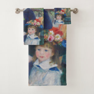 Renoir Two Sisters Terrace French Impressionism  Bath Towel Set