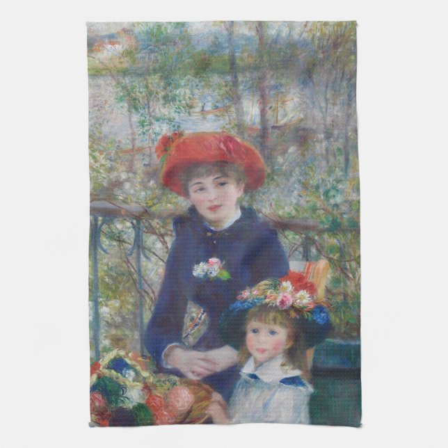 Renoir Two Sisters Terrace French Impressionism  Kitchen Towel (Vertical)