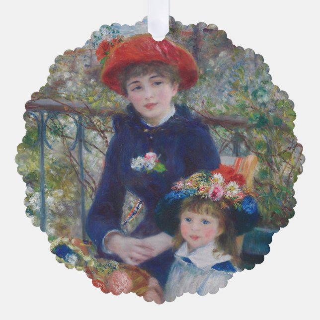 Renoir Two Sisters Terrace French Impressionism  Ornament Card (Front)