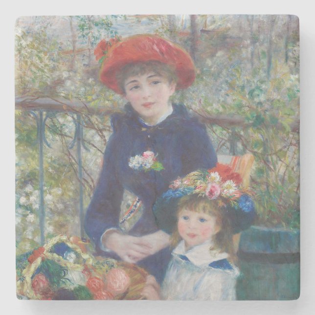 Renoir Two Sisters Terrace French Impressionism  Stone Coaster (Front)