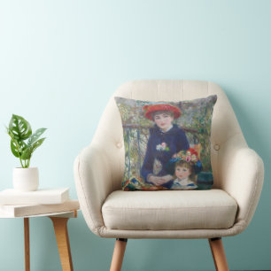 Renoir Two Sisters Terrace French Impressionism  Throw Pillow