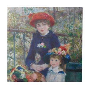 Renoir Two Sisters Terrace French Impressionism Tile