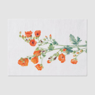 Renoir Vintage Red Flowers Roses Decoupage Tissue Paper