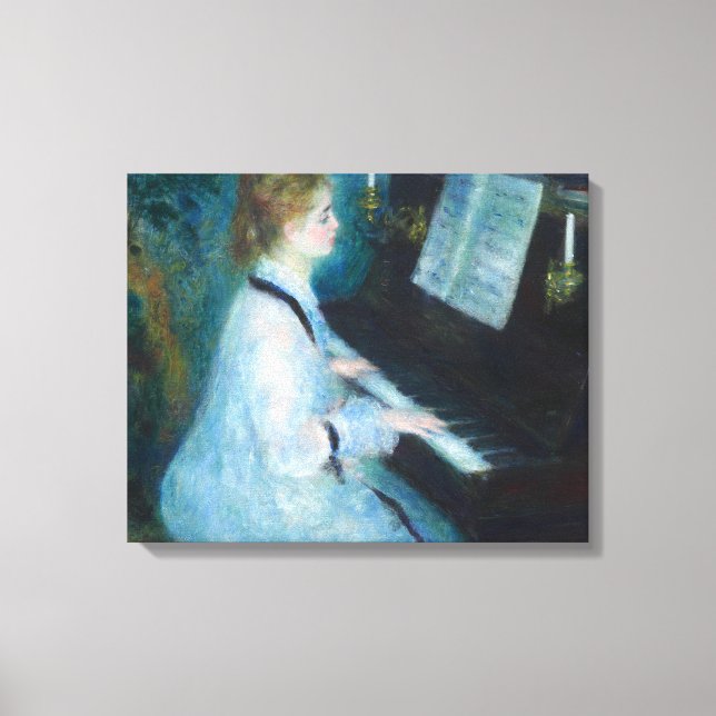 Renoir Woman at the Piano Vintage Impressionist  Canvas Print (Front)