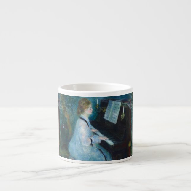 Renoir Woman at the Piano Vintage Impressionist  Espresso Cup (Front)