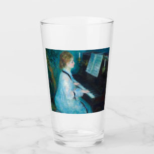 Renoir Woman at the Piano Vintage Impressionist Glass