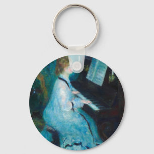 Renoir Woman at the Piano Vintage Impressionist  Keychain