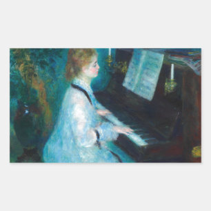 Renoir Woman at the Piano Vintage Impressionist  Sticker