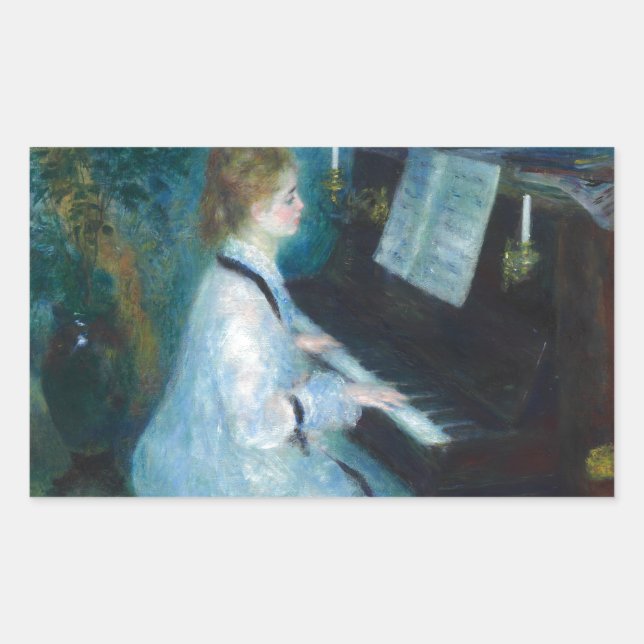 Renoir Woman at the Piano Vintage Impressionist  Sticker (Front)