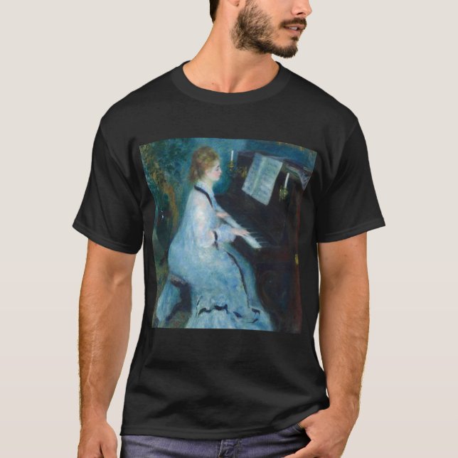 Renoir Woman at the Piano Vintage Impressionist  T-Shirt (Front)