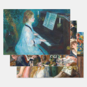 Renoir Woman at the Piano Vintage Impressionist  Wrapping Paper Sheet