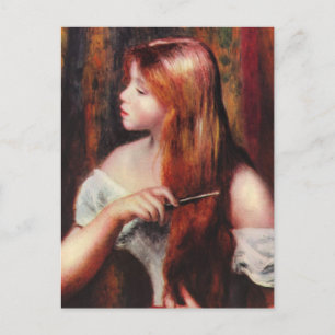 Renoir Young Girl Combing Her Hair Postcard