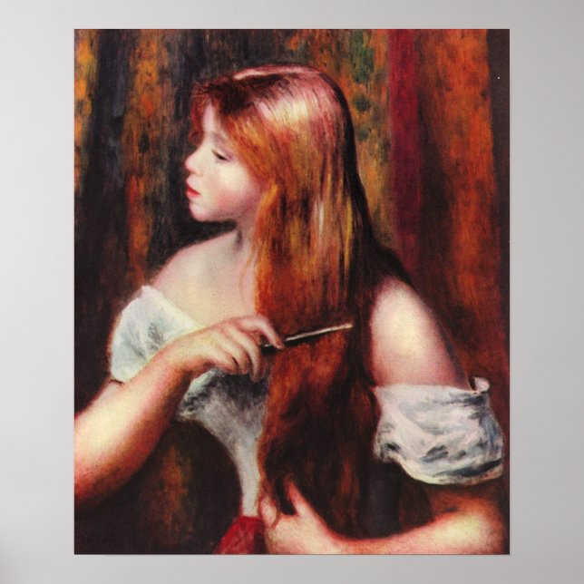 Renoir Young Girl Comportant Son Poster (Devant)