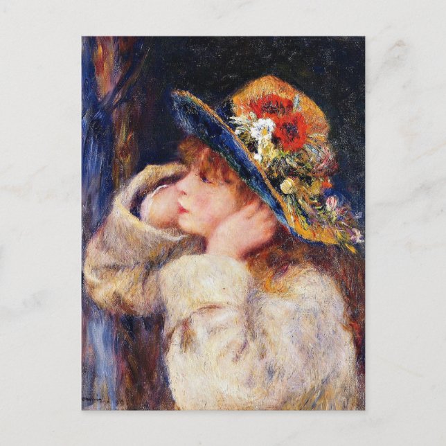 Renoir - Young Girl in a Hat  Postcard (Front)
