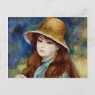 Renoir Young Girl in a Straw Hat Postcard