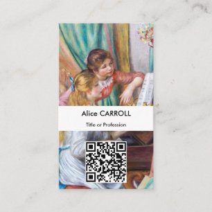 Renoir - Young Girls at the Piano - QR Code Business Card