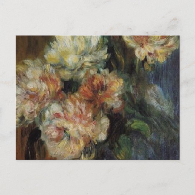 Renoir's A Vase of Peonies Postcard (Front)