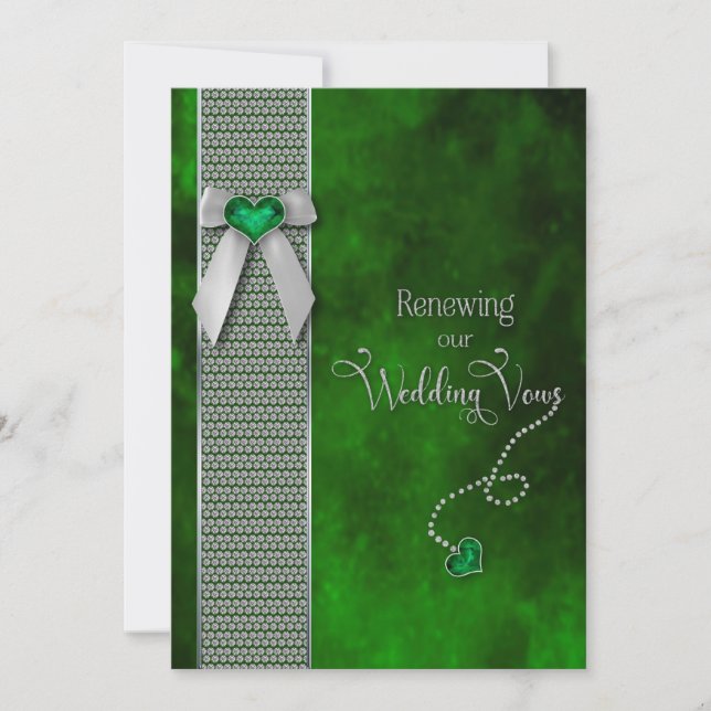Renouveler les avis de Mariage Invitations Emerald (Devant)