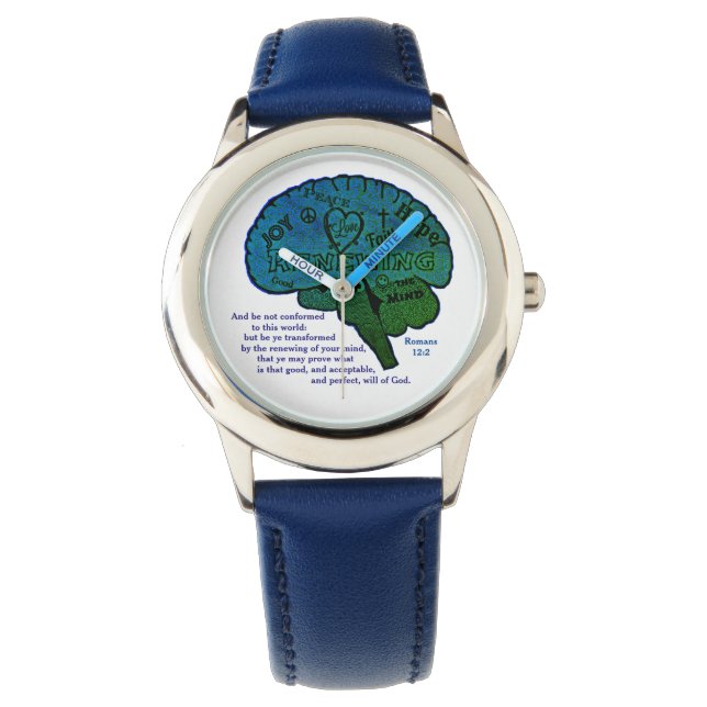 Renouvelez votre esprit Écriture Montre poignet (devant)