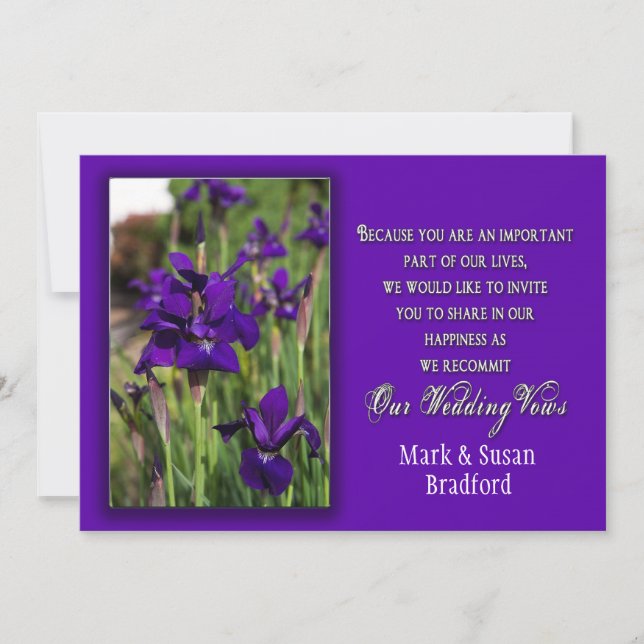 RENOUVELLEMENT DES VOWS MARIAGES - INVITATION - PU (Devant)