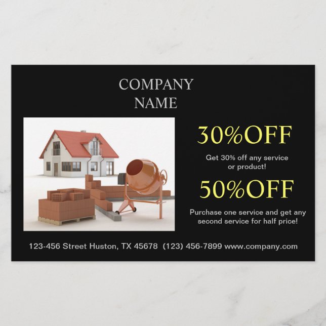 Renovation Home Remodeling Contractor Construction Flyer (Front)