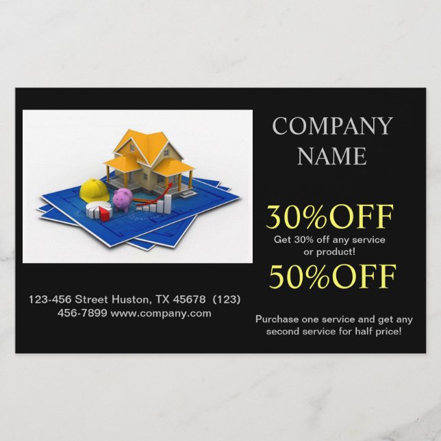 Renovation Home Remodeling Contractor Construction Flyer (Front)