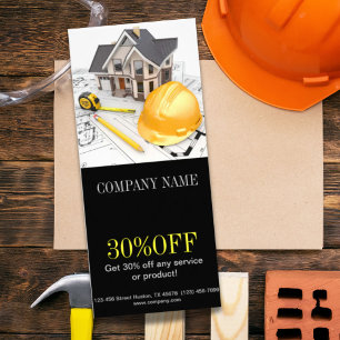 Renovation Home Remodeling Contractor Construction Rack Card
