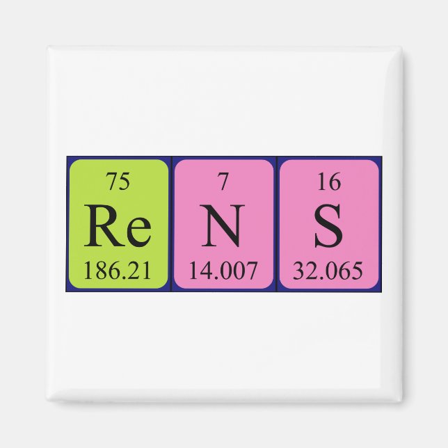 Rens periodic table name magnet (Front)