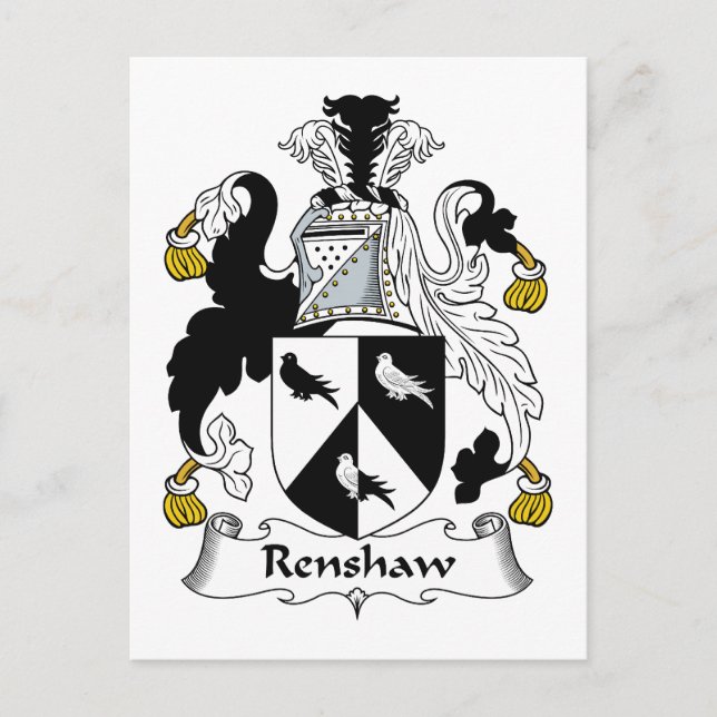 Renshaw Family Crest Postcard (Front)
