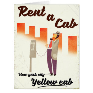 Rent a Cab! NYC Yellow cab poster