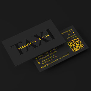 Rent A Car Taxi Driver Transport Black Yellow Business Card