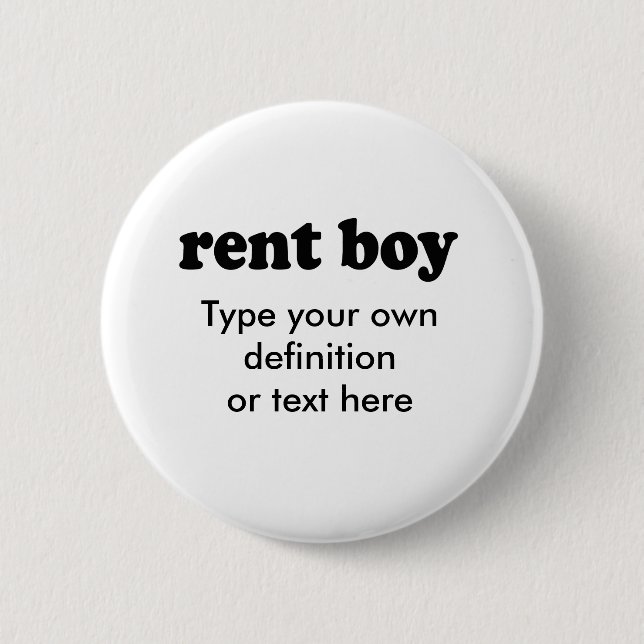 RENT BOY 2 INCH ROUND BUTTON (Front)