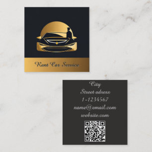 Rent car service QR code professional Square Business Card