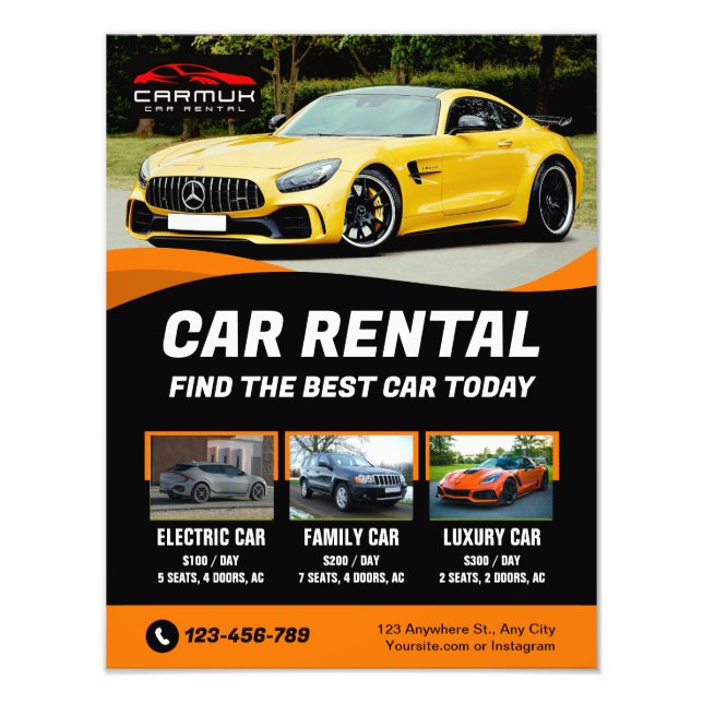 Rental Car Premium Professional Modern  Photo Print (Front)