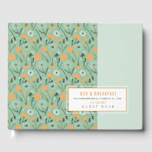 Rental Guest Book Dandelion Orange Floral 