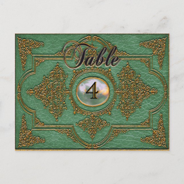 Renvoisié Sage Victorian Table Number Card (Front)