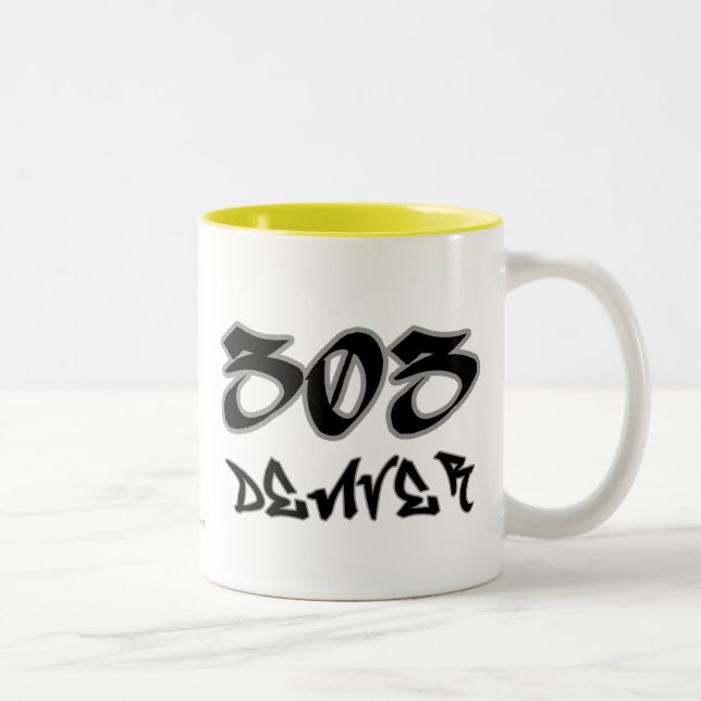 Rep Denver (303) Two-Tone Coffee Mug (Right)