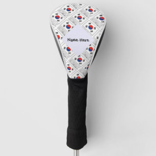 Rep. Korea S Korean Flag Tiled Personalized Name Golf Head Cover