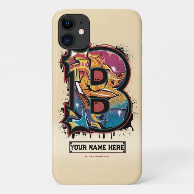Rep Your Name: Customizable Graffiti Letter "B" Case-Mate iPhone Case (Back)