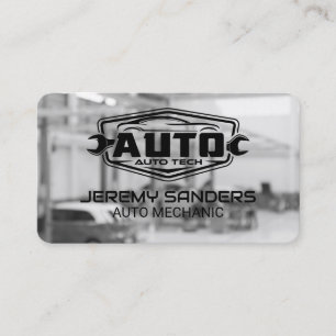 Repair Bay Auto Mechanic Fix Logo Business Card
